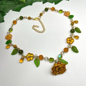 Rose Flower Necklace, Real Flower, Fairy Core, Flower Necklace ...