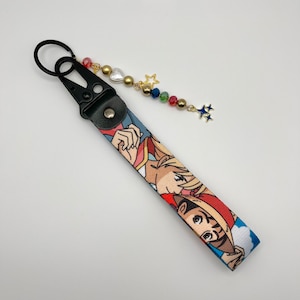 Anime car keychains, wrist straps, solid and sturdy, key holders, bag accessories