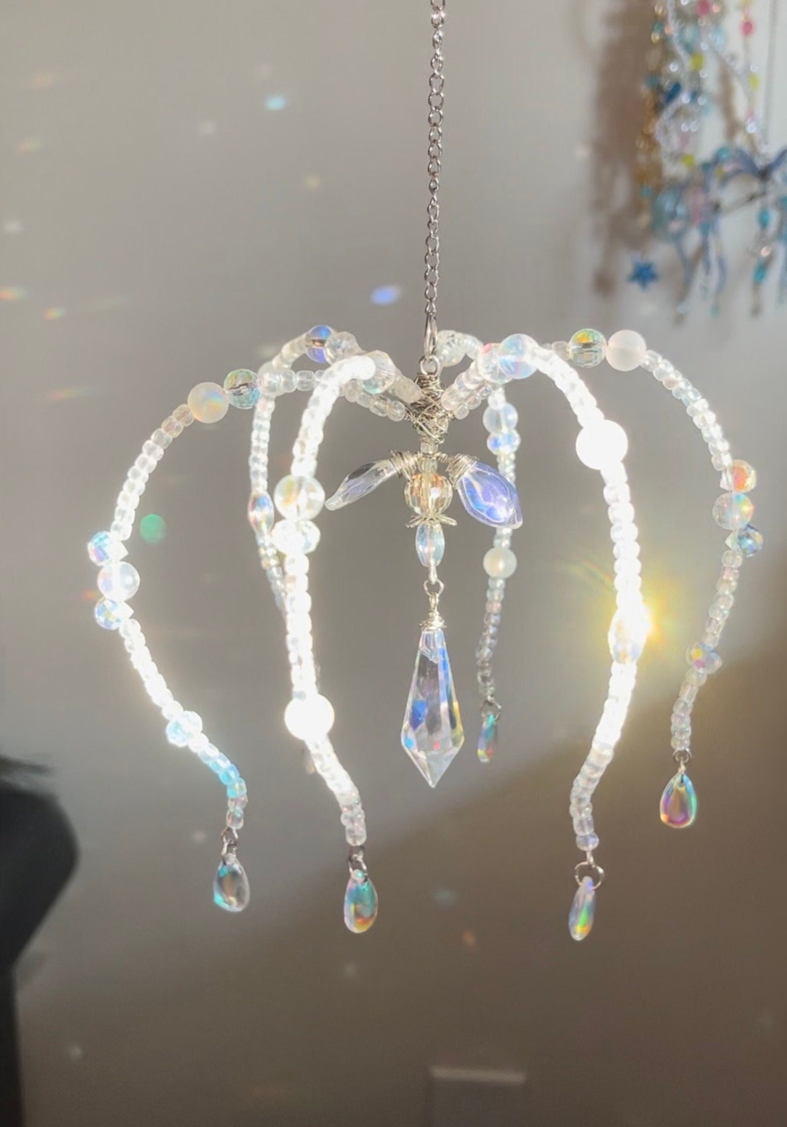 Woodsprite sun catcher, Avatar inspired, crystal sun catcher, rainbow sun catcher, window sun catcher
