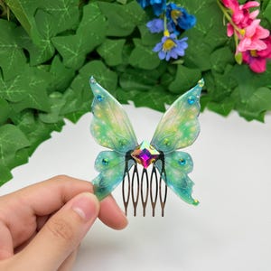 Fairy wing hair comb, bridal hair piece, fairy kei, cottagecore, butterfly, fairy hair piece