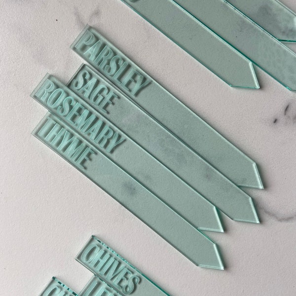Acrylic Garden Stakes Simple Version | Herb Garden Markers | Plant Stakes | Herb Labels