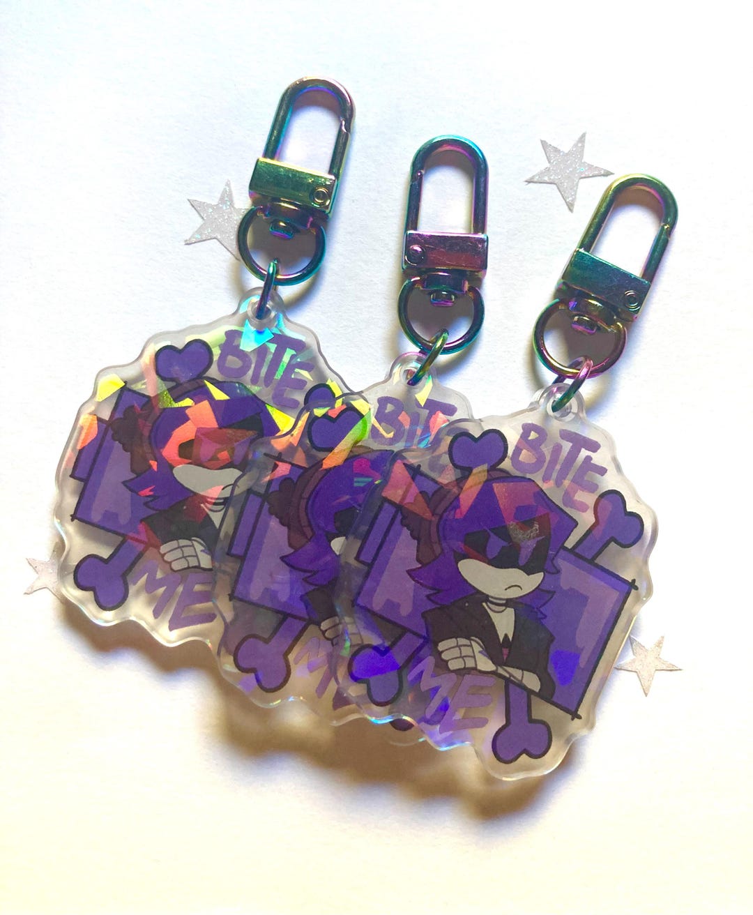 Murder Drones - [bite Me] Uzi Acrylic Keychain With Broken Glass Effect ...