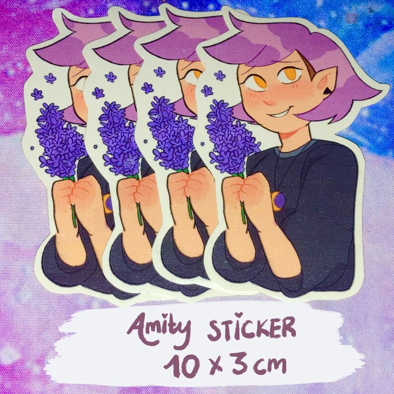 The Owl House Amity Blight sticker purple hair 