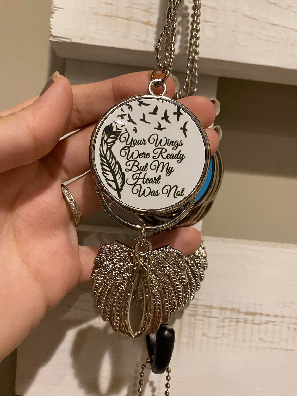 Custom Memorial Rearview Mirror Car Ornament Double Sided Etsy UK