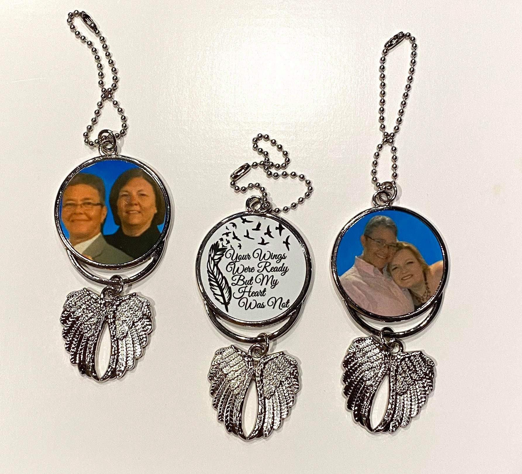 Custom Memorial Rearview Mirror Car Ornament Double Sided Etsy UK