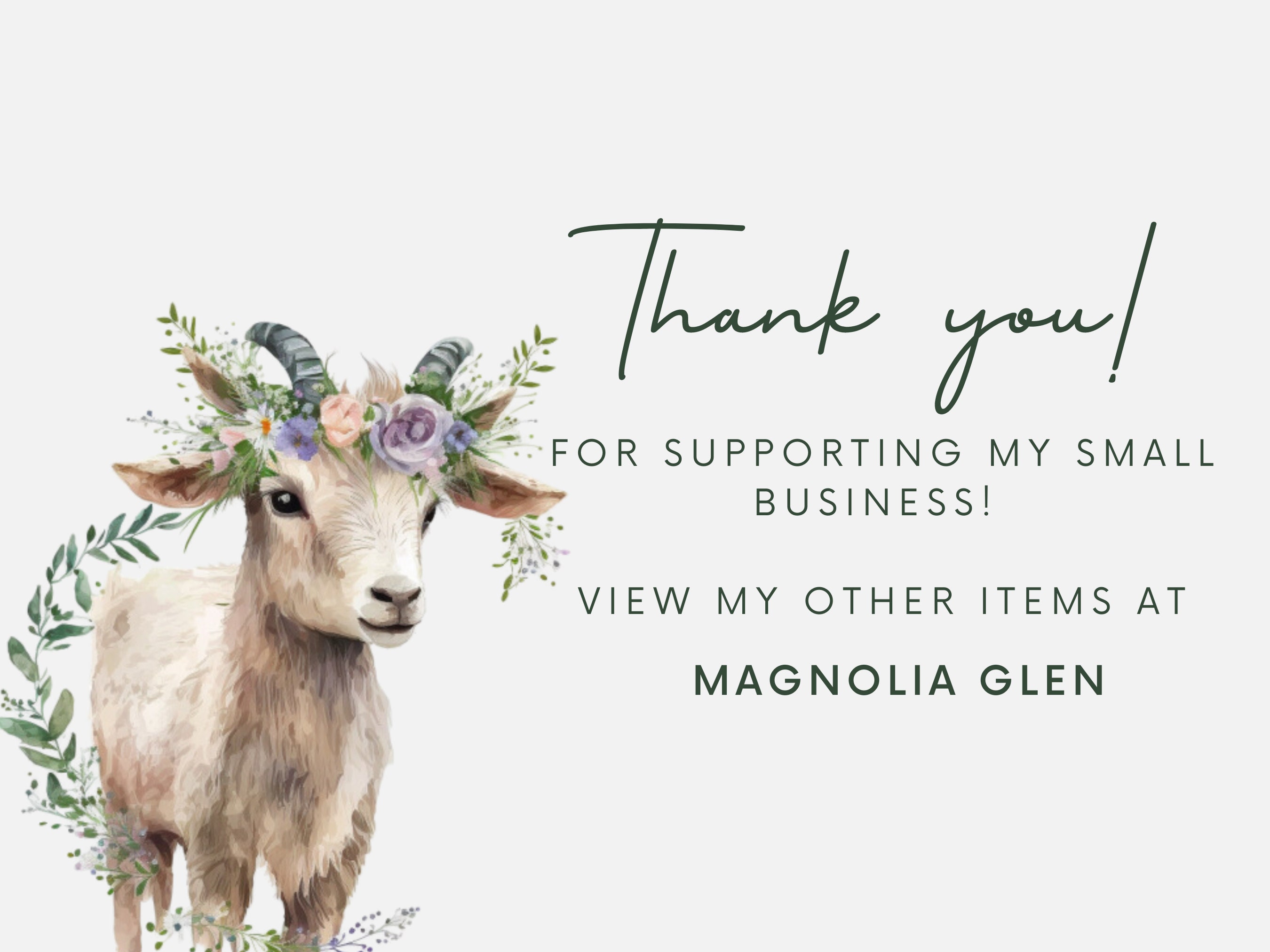 Watercolor Goat Card - Thank You Note Goat Card - Cute Animals Card - Greeting Farmhouse Card - Gift For Goat Lovers