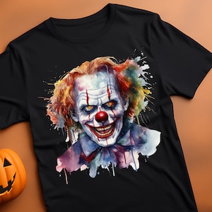 Scary Clown PNG, Halloween PNG Design, DTF Sublimation, Carnival, Evil Clown, tshirt design, Transparent png Design, Horror png, Sinister