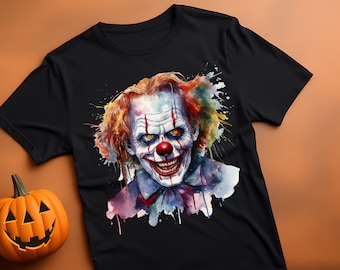 Scary Clown PNG, Halloween Horror Design (Digital Download)