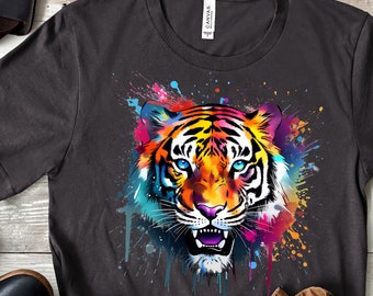 Watercolor Tiger PNG, Graffiti Art Sublimation Design (Digital Download)