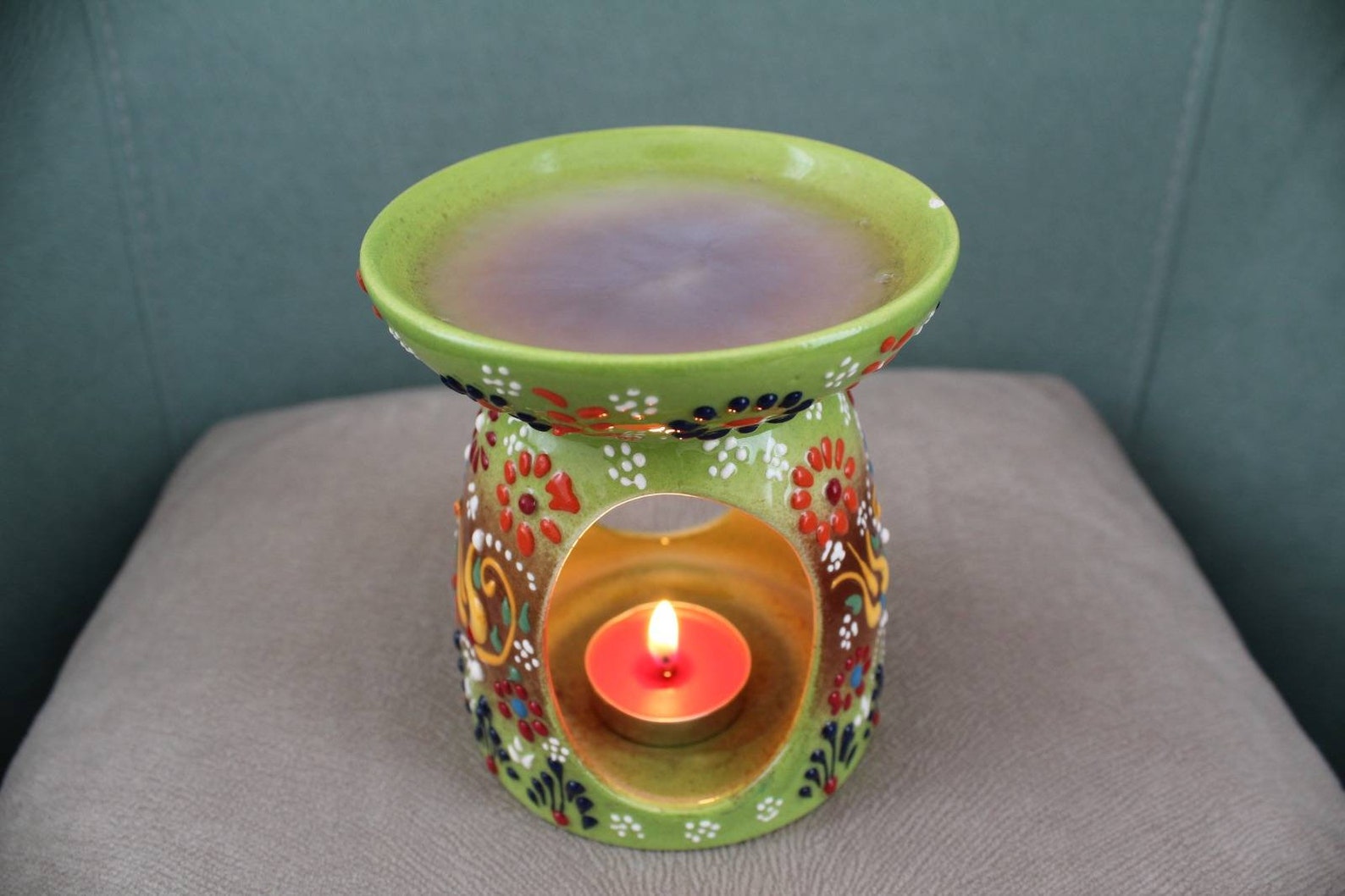 Green Ceramic Incense HolderBurner Censer Home Decor Etsy