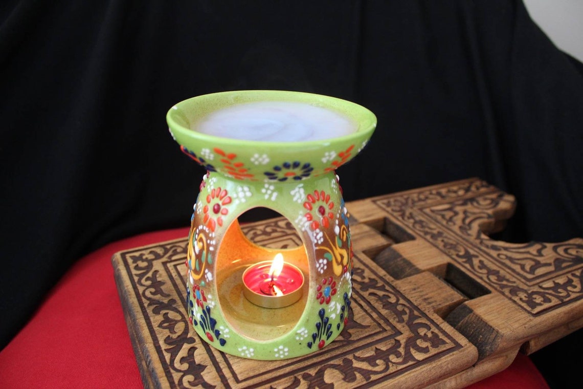 Green Ceramic Incense HolderBurner Censer Home Decor Etsy