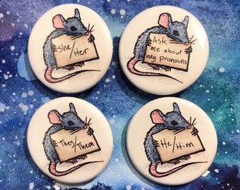 Rat Pronoun pins. English/svenska