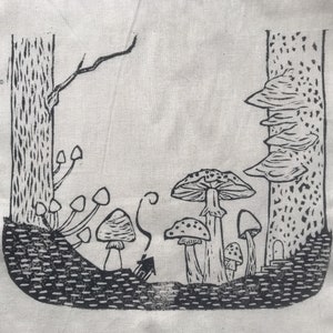 Mushroom forest tote bag