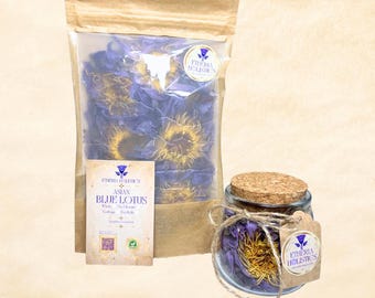 Blue Lotus | Nymphaea Nouchali | Calming Herbal Tea | Relaxation & Meditation | Ayurveda | Organic, Eco Packaging