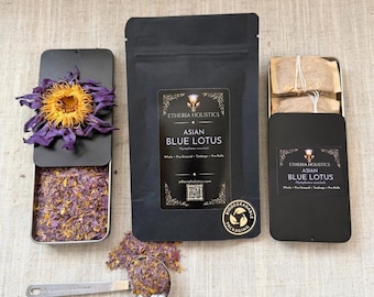 Organic BLUE LOTUS Pre-Ground | Ayurvedic | Nymphaea Nouchali | Calming Euphoric Meditation | Eco Packaging