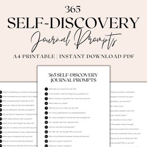 365 Self-Discovery Journal Prompts Printable, Shadow Work Journaling Prompts, List of Journal Prompts, Instant Download PDF