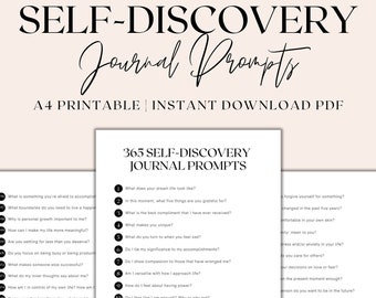 365 Self-Discovery Journal Prompts Printable, Shadow Work Journaling Prompts, List of Journal Prompts, Instant Download PDF