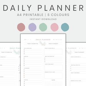 Daily Planner Printable, Printable Planner, To-Do List, Daily Productivity Planner, A4 Planner Printable, Instant Download