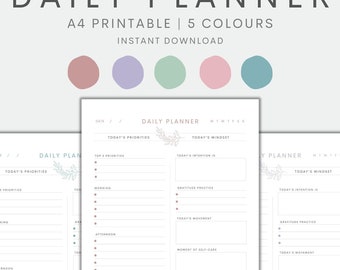 Daily Planner Printable, Printable Planner, To-Do List, Daily Productivity Planner, A4 Planner Printable, Instant Download