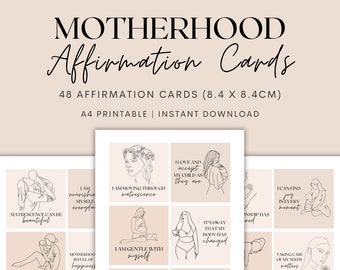 Motherhood Affirmation Cards, Printable Affirmation Card Deck, Manifestation Affirmation Cards, Matrescence, Instant Download PDF