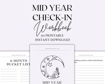 Mid Year Check In Workbook, Life Audit Workbook, Self Discovery Journal Prompts, Shadow Work, Goal Setting Planner, Instant Download PDF A4