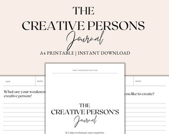 De creatieve personen Journal afdrukbare, creativiteit Journal Prompts, Journaling Prompts voor creativiteit, Art Journal, Instant Download PDF