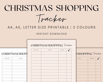 Kerstinkopen tracker afdrukbaar, kerstplanner afdrukbaar, cadeau tracker, cadeau planner, kerst tracker, Instant Download PDF