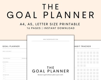 5 Year Plan Printable 5 Year Goal Planner Worksheet Yearly Goal Tracker ...