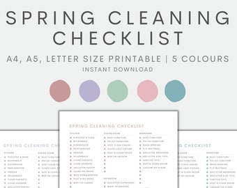 Spring Cleaning Checklist Printable, Cleaning Planner Printable, Cleaning Printable, House Cleaning, Home Management, Instant Download PDF