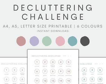 Decluttering Challenge Printable, Decluttering Tracker Printable, Home Maintenance Tracker, Home Management, Instant Download PDF
