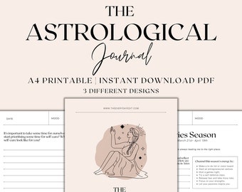 The Astrological Journal Printable, Astrology Journal Prompts, Shadow Work Journaling Prompts, Instant Download PDF
