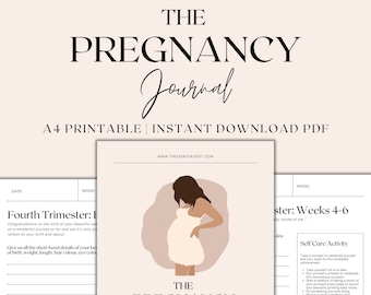 Pregnancy Journal Printable, Pregnancy Diary, Bump to Baby Book, Pregnancy Journal Prompts, Pregnancy Planner, Instant Download PDF