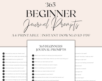 365 Journaling Prompts for Beginners, Beginner Journal Prompts, Self Discovery Journal, Shadow Work Journal, Instant Download PDF