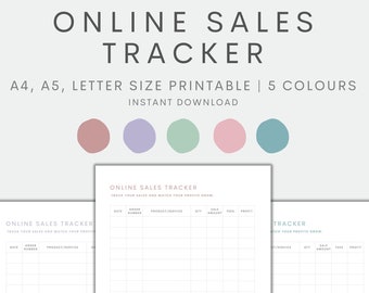 Online Sales Tracker Printable, Small Business Printable, Sales Tracking Template, Website Sales, Online Order Tracker, Instant Download PDF