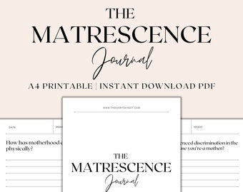 The Matrescence Journal Printable, Motherhood Journal Prompts, Postpartum Journal, Journaling Prompts, New Mom, Instant Download PDF
