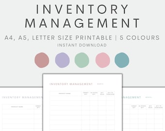 Inventory Management Printable, Inventory Tracker, Inventory Sheet, Small Business Inventory Management Form, Instant Download PDF