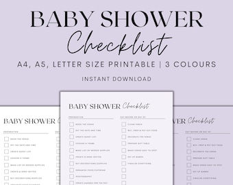 Baby Shower Checklist Printable, Baby Shower Planner Printable, Baby Shower Event Planning, Party Planner, Event Planner, Instant Download