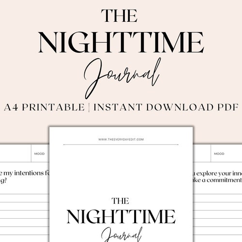 The Nighttime Journal Printable Night Journal Prompts - Etsy Canada