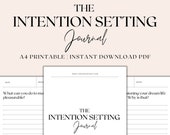 The Intention Setting Journal Printable, Daily Journaling Prompts, Intention Setting Planner Printable, Instant Download PDF