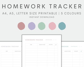 Seguimiento de tareas imprimible, Planificador de tareas imprimible, Planificador de tareas, Planificador escolar, Planificador de estudiantes, Descarga instantánea de PDF