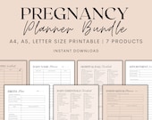 Pregnancy Planner Printable, New Mom Planner, Baby Essentials Checklist, Hospital Bag Checklist, Birth Plan, Instant Download PDF