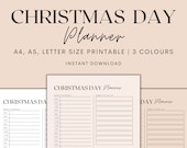 Christmas Day Planner Printable, Christmas Planner, Holiday Planner, Daily Planner, Daily Tracker, Planner Insert, Instant Download PDF