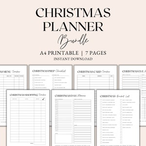 christmas planner bundle, christmas tracker, Christmas Day planner, christmas bucket list, christmas menu tracker, gift tracker, shopping tracker, card tracker