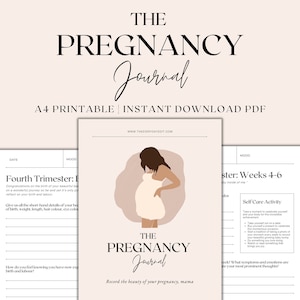 Pregnancy Journal Printable, Pregnancy Diary, Bump to Baby Book, Pregnancy Journal Prompts, Pregnancy Planner, Instant Download PDF