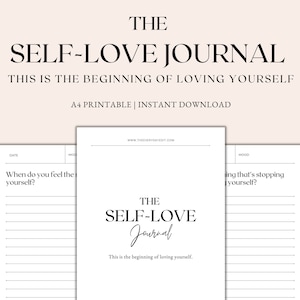 The Self Love Journal Printable, Self Love Workbook, Journal Prompts, Self Care Journal, Self Care Planner, A4 PDF Instant Download