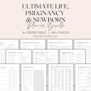Ultimate Life, Pregnancy & Newborn Planner Printable Bundle, Life Planner, Pregnancy Planner, Motherhood Planner, Instant Download PDF