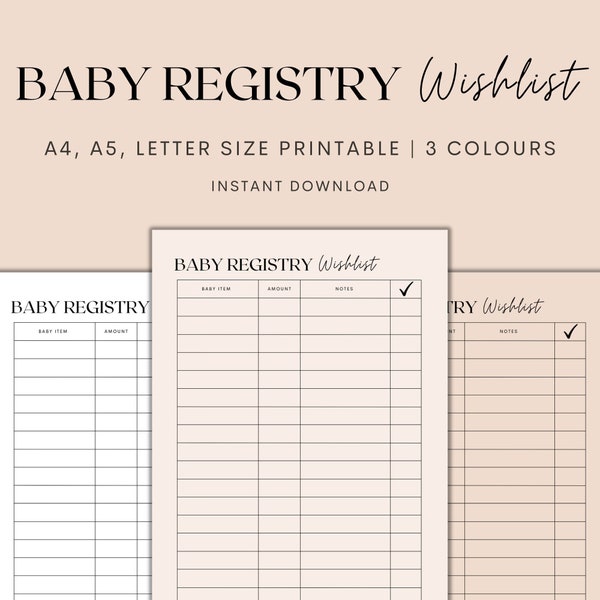 Baby Registry Etsy