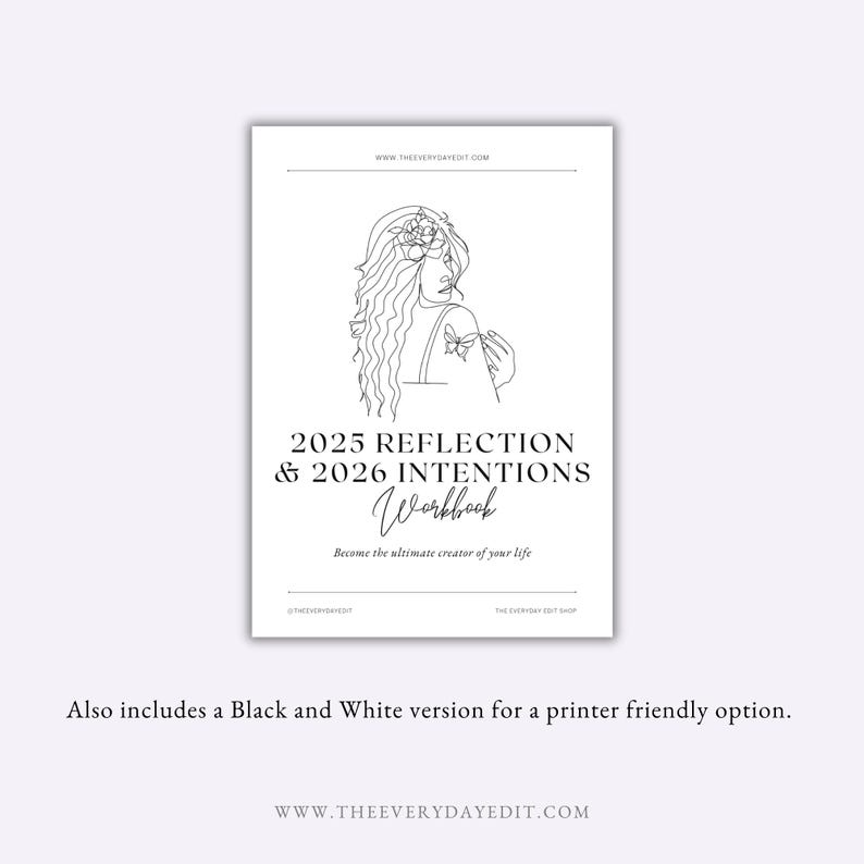 2025 Reflection 2026 Intentions Workbook, 2026 Yearly Planner Printable ...