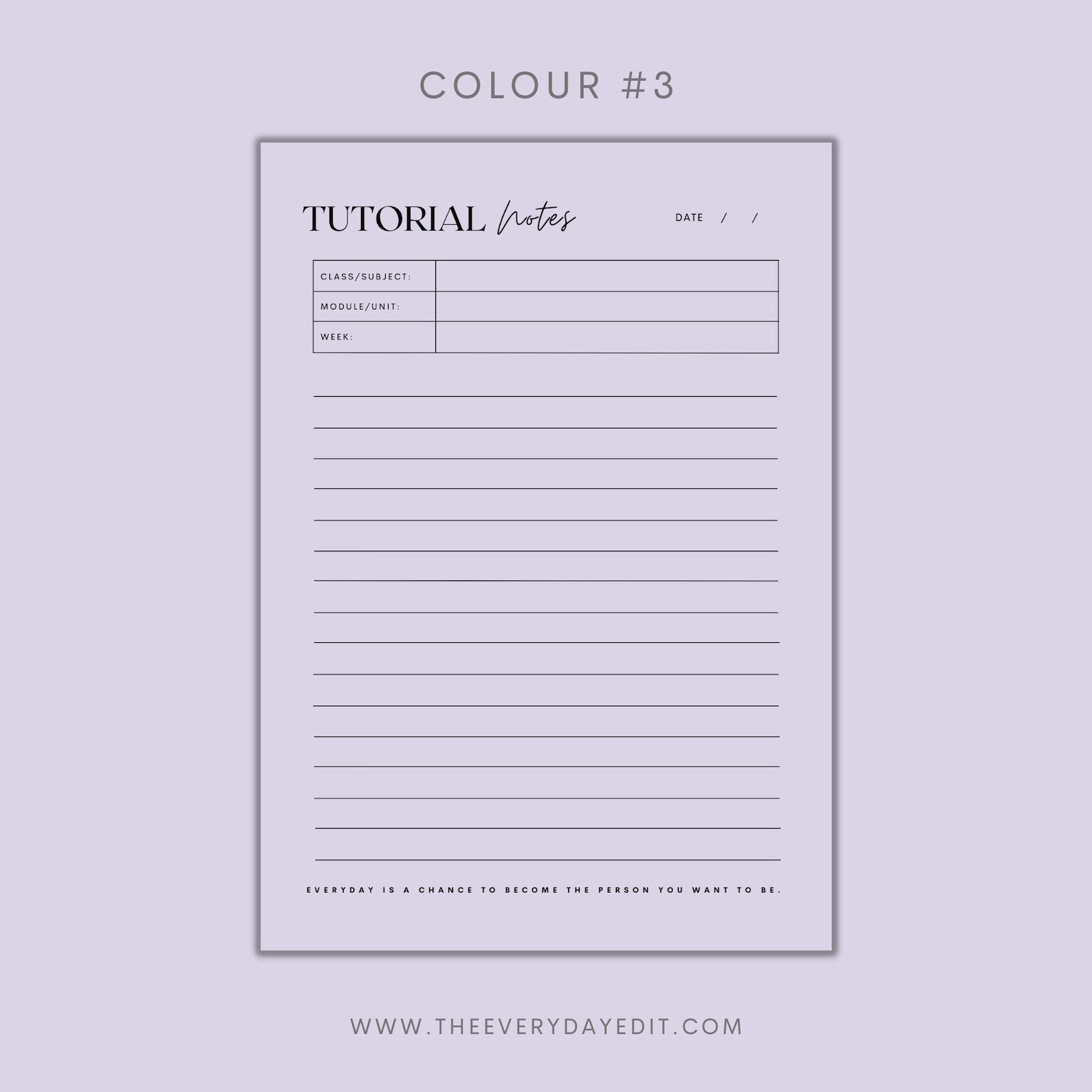 Notes Tracker Photo Tutorial Notes Tracker Printable, College Tutorial Notes, Lined Note ...