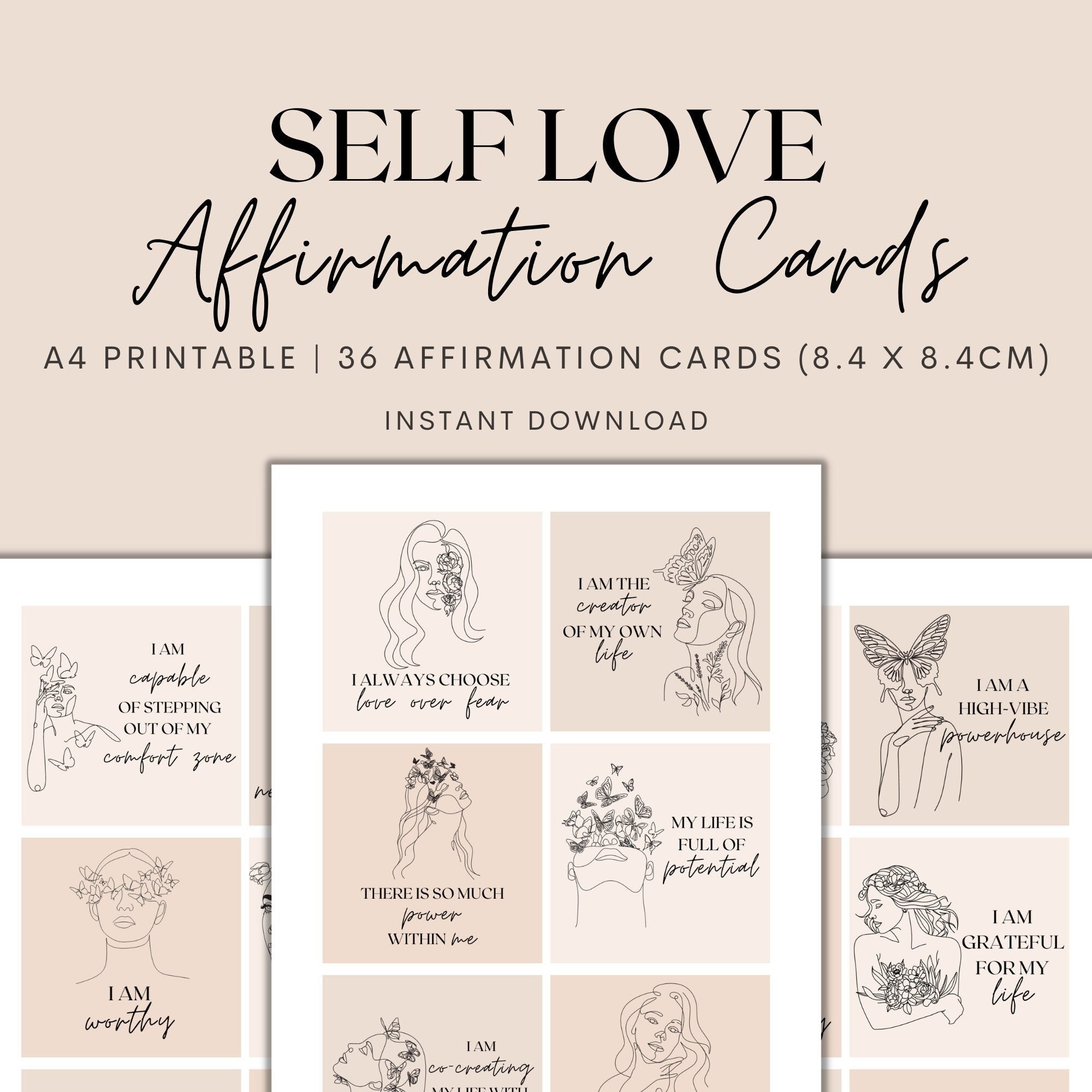 Self Love Affirmation Cards, Printable Affirmation Card Deck ...